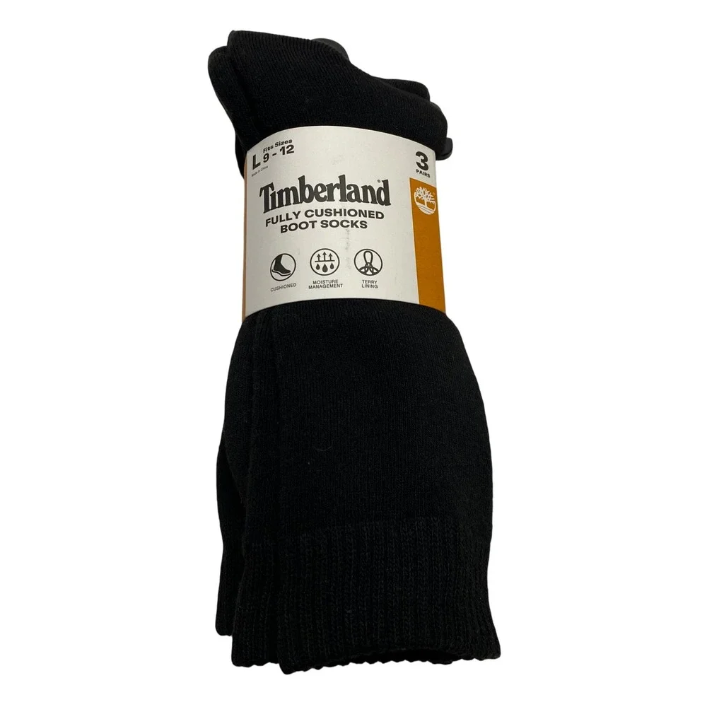 Timberland Mens 7 Pair Socks Bundle Fully Cushioned Boot & Crew Socks 9-12 NWT